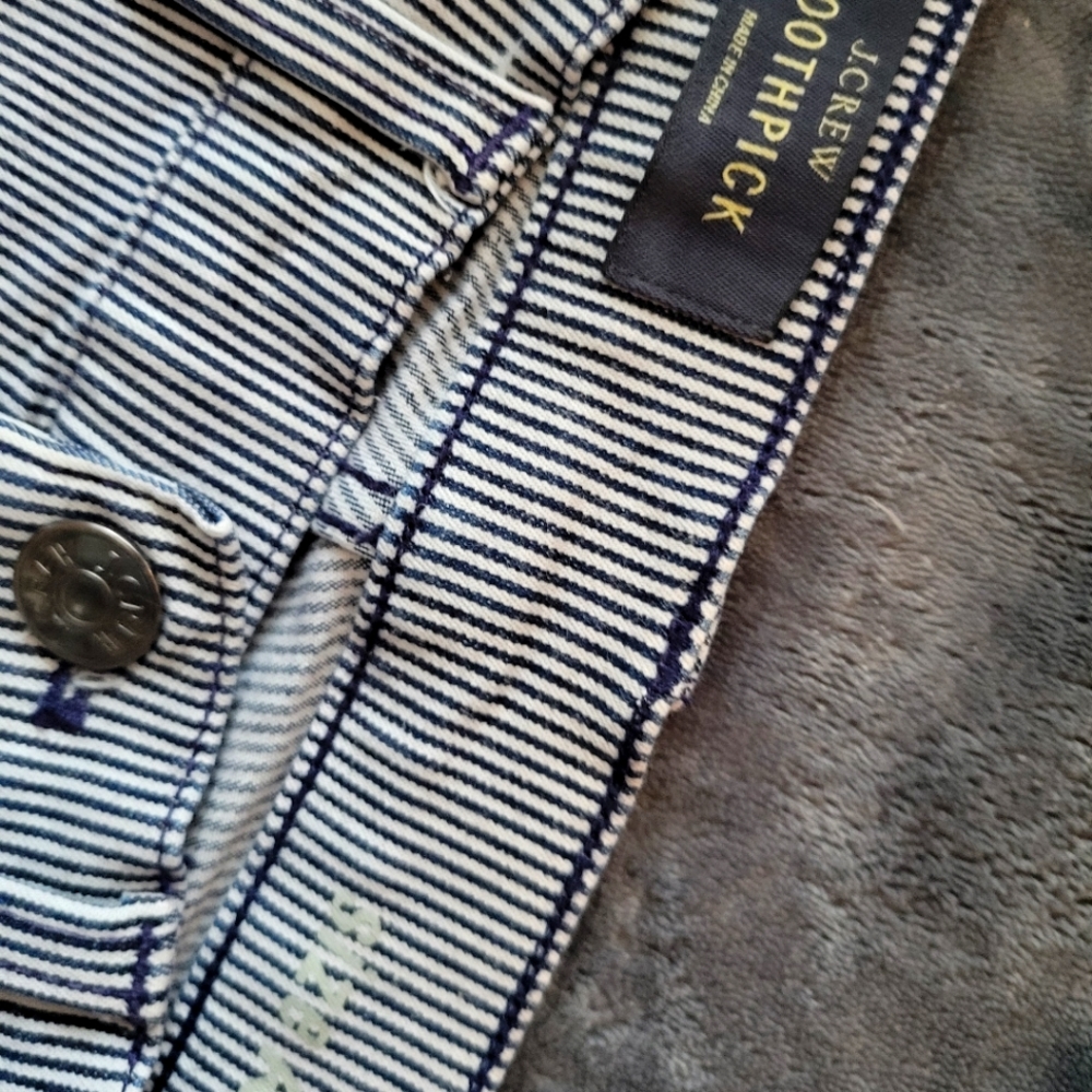 J Crew railroad striped jeans